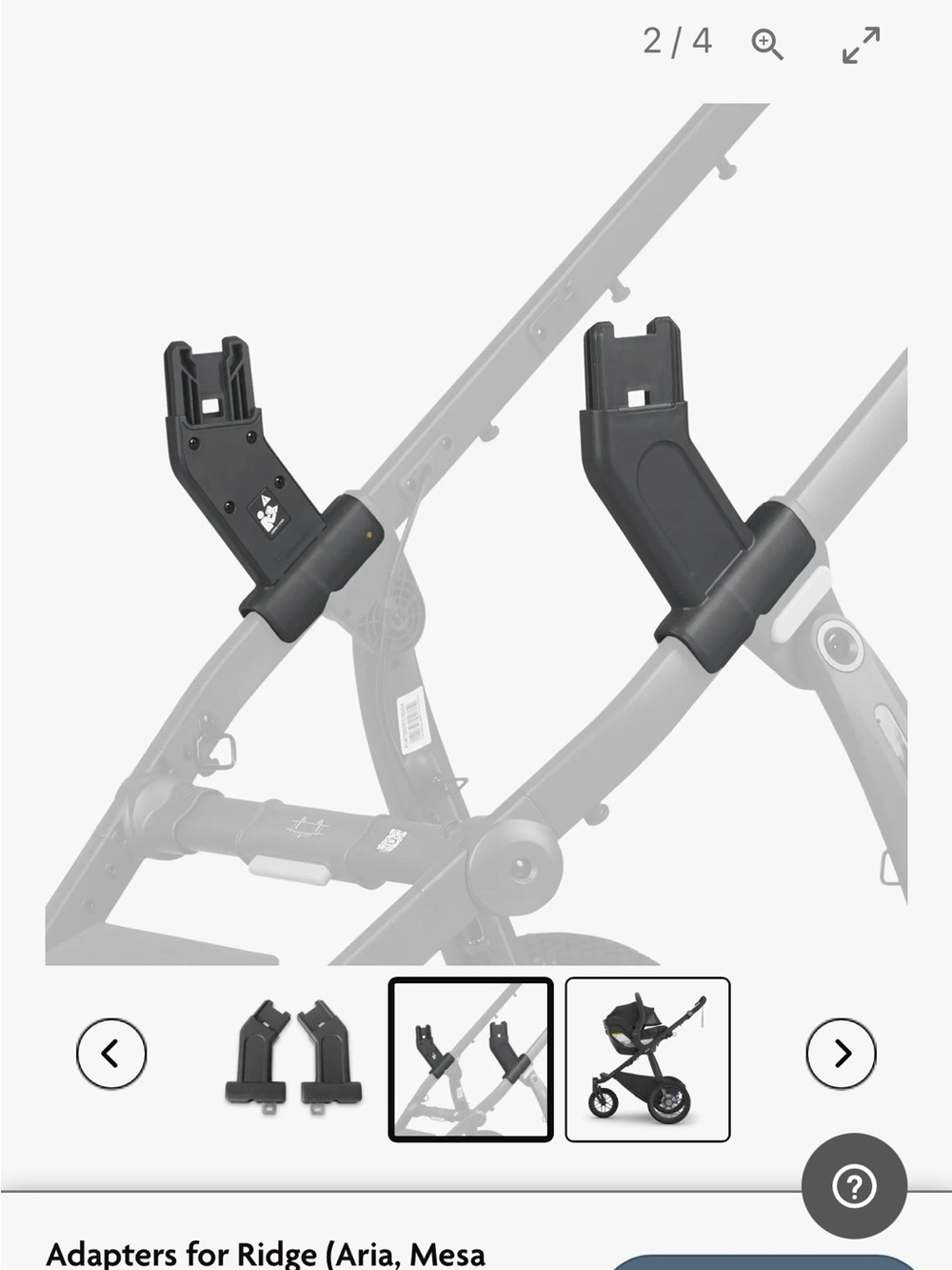 NEW Ridge Stroller Adapter Pair - Black